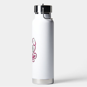 Krankenpflegerin zu Hause Rosa Stethoskop-Shirt-De Trinkflasche