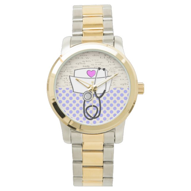Krankenpflegerkap und Stethoscope Armbanduhr (Vorderseite)