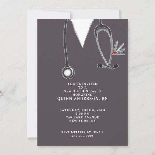 Krankenpflegerschule für Abschluss Einladung (Vorderseite)