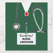 Krankenpflegerschule für Abschluss Weinetikett (Einzelnes Label)