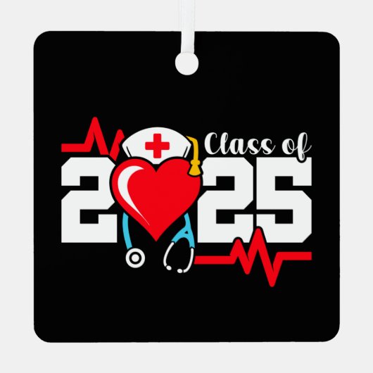 Krankenpflegerstudium 2025 Abschluss für Krankenpf Ornament Aus Metall (Rückseite)
