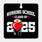 Krankenpflegerstudium 2025 Abschluss für Krankenpf Ornament Aus Metall (Rückseite)