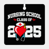 Krankenpflegerstudium 2025 Abschluss für Krankenpf Ornament Aus Metall (Vorderseite)