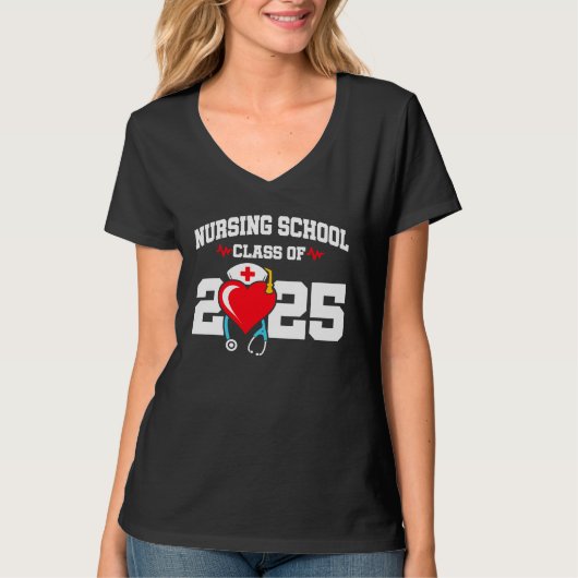 Krankenpflegerstudium 2025 Abschluss für Krankenpf T-Shirt (Vorderseite)