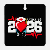 Krankenpflegerstudium 2026 Abschluss Nurse Ornament Aus Metall (Rückseite)