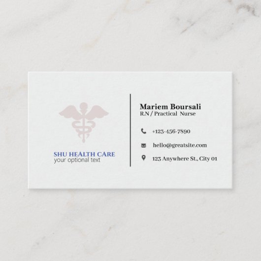 KrankenpflegerVisitenkarten Visitenkarte (Vorderseite)