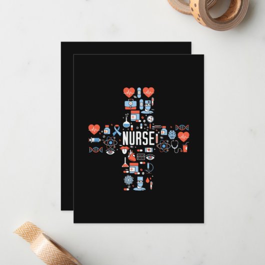 Krankenpflegeschenk Mitteilungskarte (Vorderseite/Rückseite Beispiel)