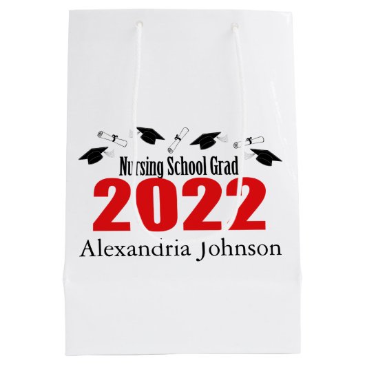 Krankenpflegeschule 2022 Abschluss-Geschenktasche  Mittlere Geschenktüte (Rückseite)