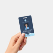 Krankenpflegeschüler Praktikant Blaue QR-Code-Foto Ausweis (Handheld)