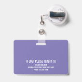 Krankenpflegeschwür für Notfälle - lila Töne Ausweis (Back with Retractable)