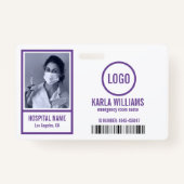 Krankenpflegeschwür für Notfälle - lila Töne Ausweis (Vorderseite)