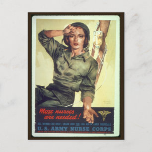 Krankenpflegeservice Poster WW ll - Vintage Kunst Postkarte