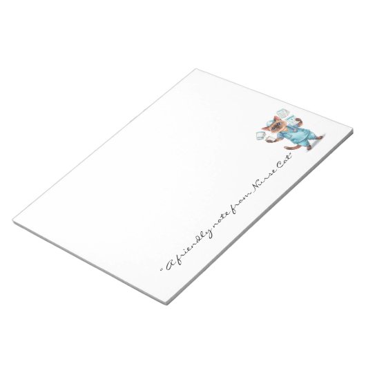 Krankenpflegeset Notepad mit Niedlichem Cat Holdin Notizblock (angewinkelt)