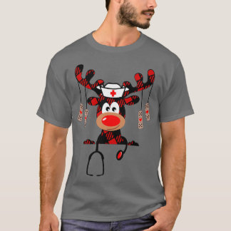 Krankenpflegestift Weihnachten Rentier Nurse Karie T-Shirt