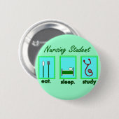 Krankenpflegestudent essen Schlafstudie Button (Vorne & Hinten)