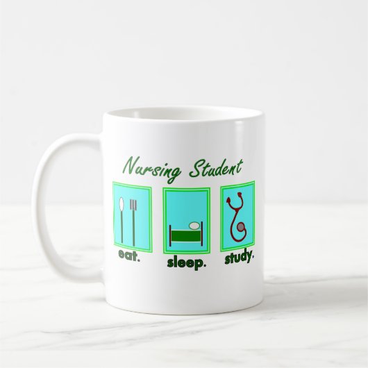Krankenpflegestudent essen Schlafstudie Kaffeetasse (Links)