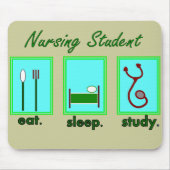 Krankenpflegestudent essen Schlafstudie Mousepad (Vorne)