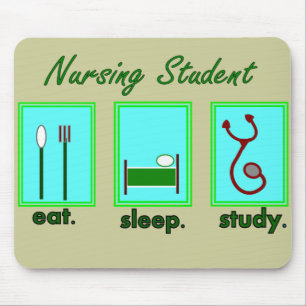 Krankenpflegestudent essen Schlafstudie Mousepad