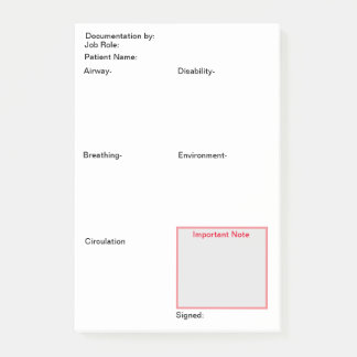 Krankenpflegeunterlagen nach dem Ausfüllen (vertik Post-it Klebezettel