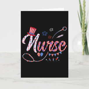 Krankenschwester 4. Juli Amerikanische Flagge Unab Karte