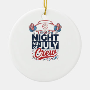 Krankenschwester 4. Juli Nachtbesatzung Patriotisc Keramik Ornament