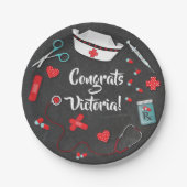 Krankenschwester-Abschluss-Ikonen-PapierTeller Pappteller (Vorderseite)