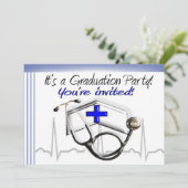Krankenschwester-Abschluss-Party Einladungen (Stehend Vorderseite)