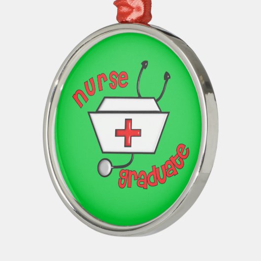 Krankenschwester-Abschluss-Weihnachtsverzierung Silbernes Ornament (Links)