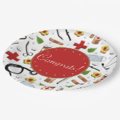 Krankenschwester-Abschlussfeier Pappteller (Schrägansicht)