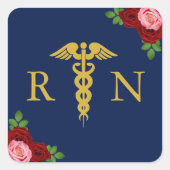 Krankenschwester Abschlussfeier Quadratischer Aufkleber (Vorderseite)