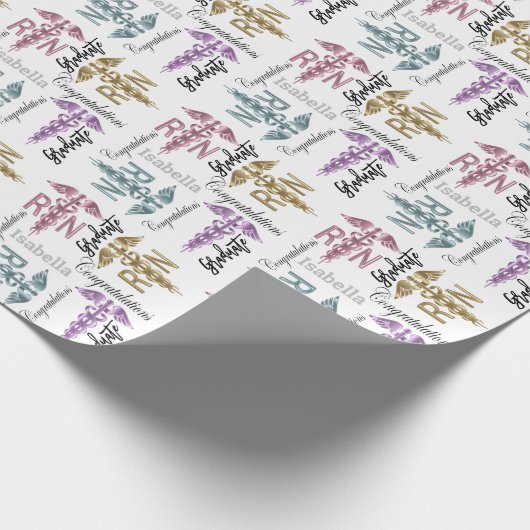 Krankenschwester-Absolvent Geschenkpapier (Ecke)