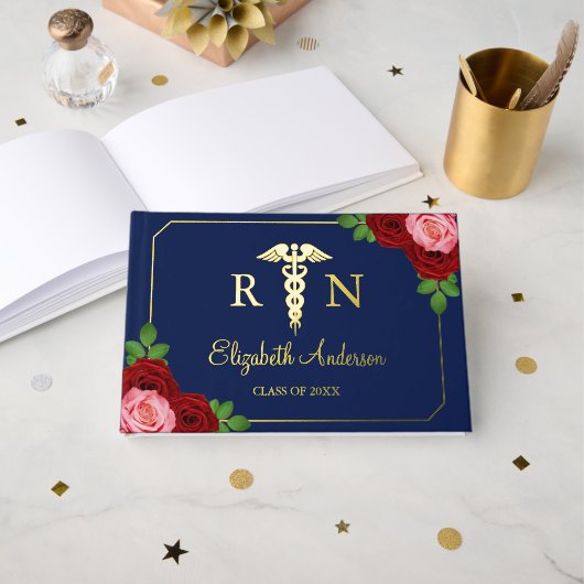 Krankenschwester Absolventin Gästebuch (Vorderseite Offen)