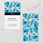 Krankenschwester - Abstrakte Blaue Geometrie Visitenkarte (Vorne/Hinten)