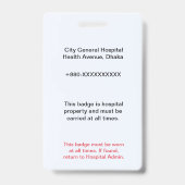 Krankenschwester Abzeichen | RN Abzeichen – Kranke Ausweis (Rückseite)