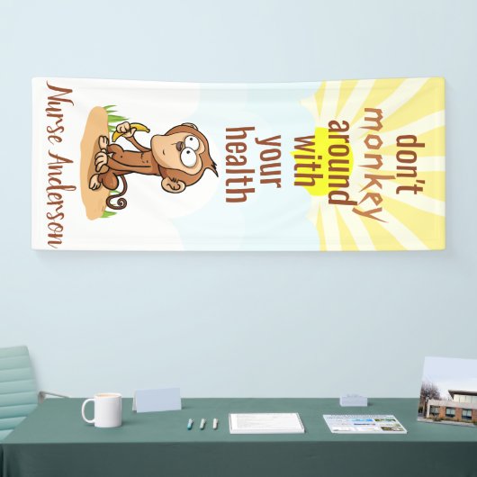 Krankenschwester; Affe nicht um Gesundheit; Person Banner (Messe)