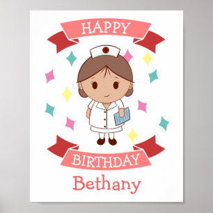 Krankenschwester Alles Gute zum Geburtstag Persona Poster