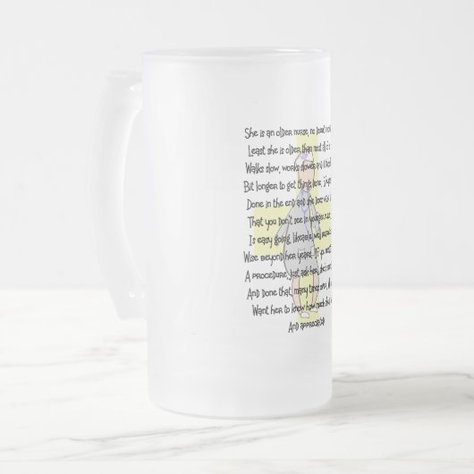 Krankenschwester älter u. mattglas bierglas (Vorderseite Links)