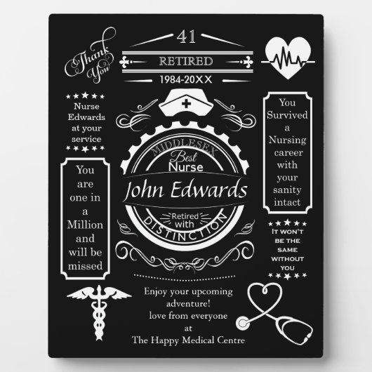 Krankenschwester Altersvorsorge für Chef, lange Di Fotoplatte (Vorderseite)