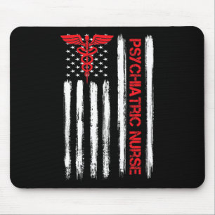 Krankenschwester, amerikanische Fahne, Psychische  Mousepad