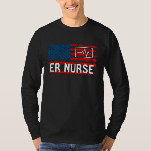 Krankenschwester amerikanische Flagge Krankenhaus  T-Shirt