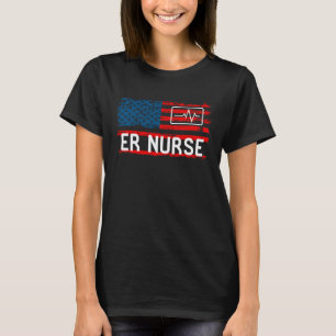 Krankenschwester amerikanische Flagge Krankenhaus T-Shirt