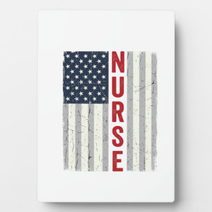 Krankenschwester Amerikanische Flagge Vintage Grav Fotoplatte