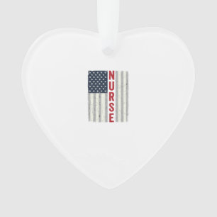Krankenschwester Amerikanische Flagge Vintage Grav Ornament