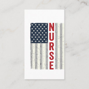 Krankenschwester Amerikanische Flagge Vintage Grav Visitenkarte