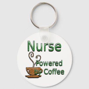 Krankenschwester angetrieben durch Kaffee Schlüsselanhänger