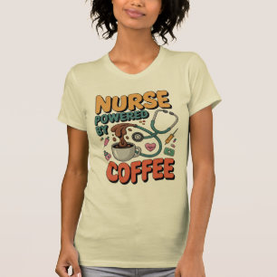 Krankenschwester angetrieben von Kaffee T-Shirt