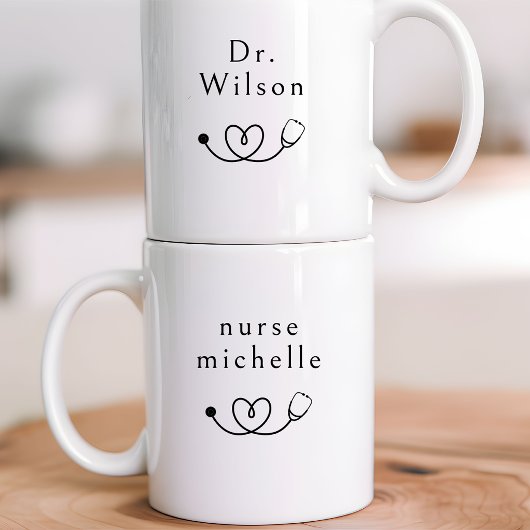 Krankenschwester Arzt | Benutzerdefinierte minimal Kaffeetasse