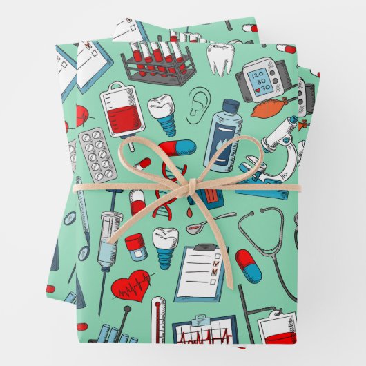 Krankenschwester, Arzt, medizinisches Berufliches Geschenkpapier Set (Beispiel)