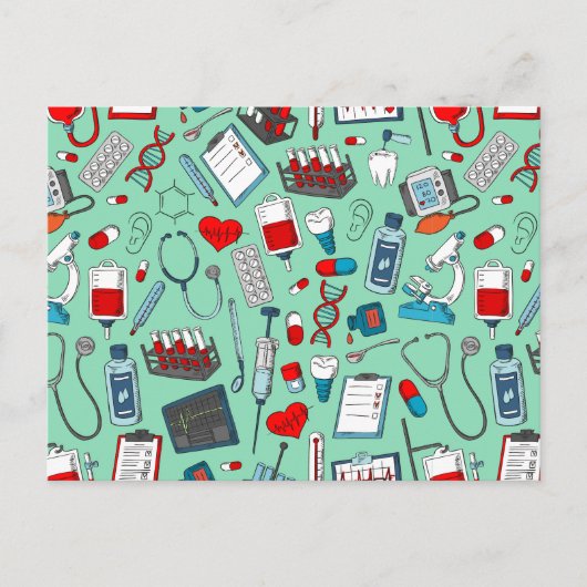 Krankenschwester, Arzt, medizinisches Berufliches Postkarte (Vorderseite)