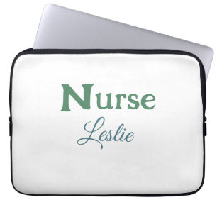 Krankenschwester Arzt Name Text grün blau sipl Laptopschutzhülle